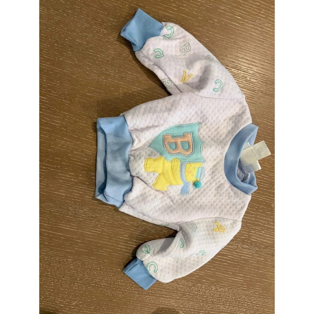 Vintage Childwise Baby 3-6 Months Lot Fleece Outfit Set Blue Sweatshirts Pants